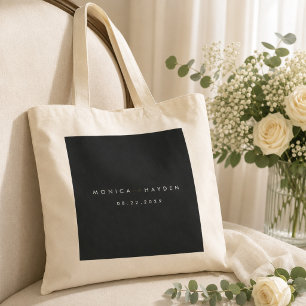 Sac de bienvenue de mariage noir et or de luxe