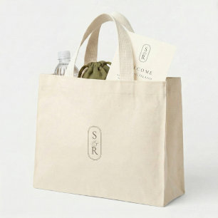 Sac de bienvenue de mariage personnalisé avec mono