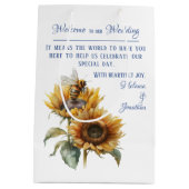 Sac de bienvenue du Mariage de tournesol rustique (Dos)