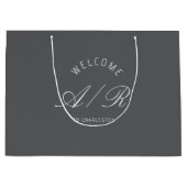 Sac de bienvenue gris foncé avec monogramme pour m (Devant)