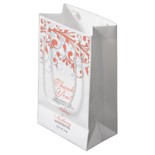 Sac de bienvenue mariage Abstrait Floral Coral Gre