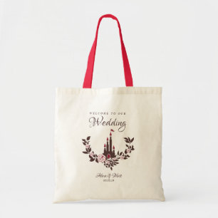 Sac de bienvenue mariage avec design floral