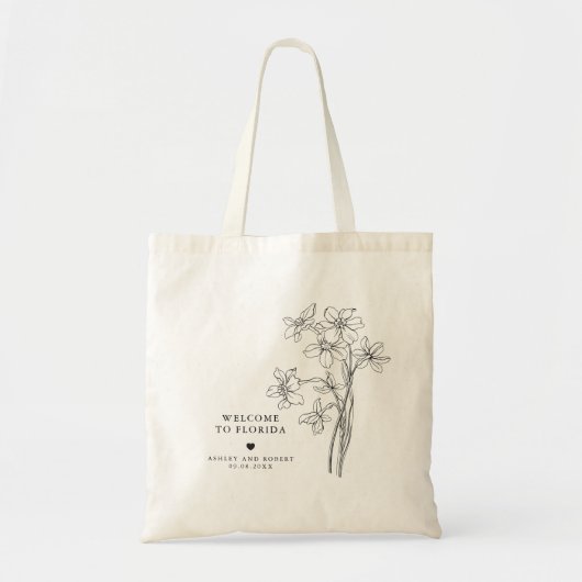 Sac de bienvenue Mariage floral, Sac fourre-tout d (Devant)