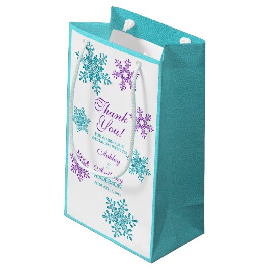 Sac de bienvenue mariage Purple Flèche Turquoise h (Dos Angle)