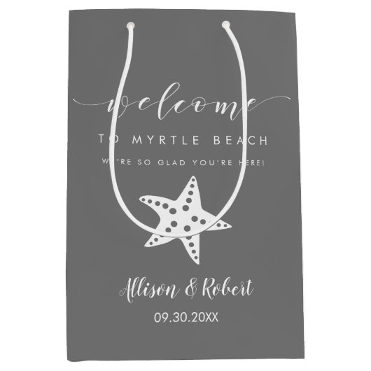 Sac de bienvenue Starfish pour l'invité de mariage (Devant)