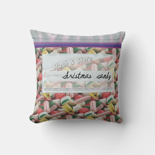Sac de bonbon de Noël Oreiller décoratif (Recto)