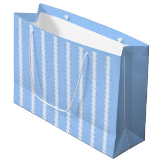 Sac de cadeau à rayures bleues pastel à motif de N