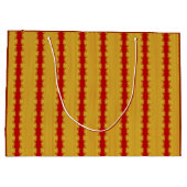 Sac de cadeau à rayures dorées et rouges de Noël F (Dos)