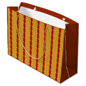 Sac de cadeau à rayures dorées et rouges de Noël F (Dos Angle)