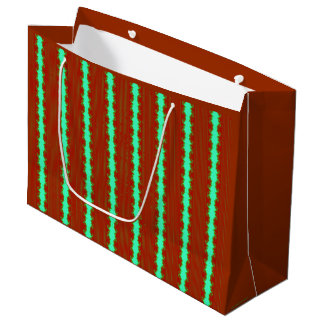 Sac de cadeau à rayures rouges et vertes de Noël F