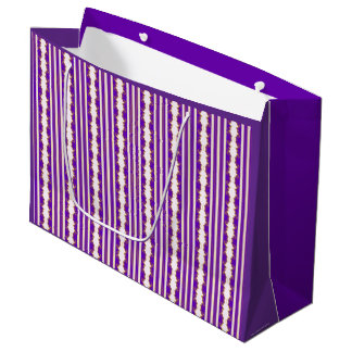Sac de cadeau à rayures violettes en fractale de N