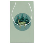 Sac de cadeau Cerfs Forêt Enchantée d'Hiver (Dos)