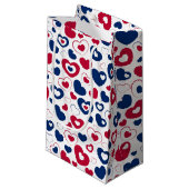 Sac de cadeau coeurs rouges et bleus (Devant Angle)