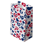 Sac de cadeau coeurs rouges et bleus (Dos Angle)