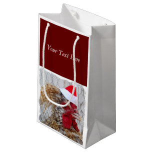 Sac de cadeau - coq de Père Noël