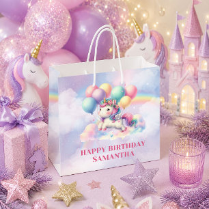 Sac de cadeau d'anniversaire de fille licorne past