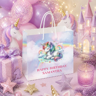 Sac de cadeau d'anniversaire de fille licorne past