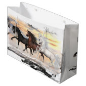 Sac de cadeau de 3 chevaux - Lrg, brillant, taille (Devant Angle)