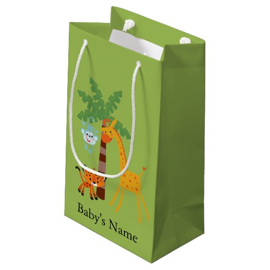 Sac de cadeau de baby shower de jungle (Dos Angle)