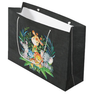 Sac de cadeau de baby shower de jungle de safari