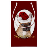 Sac de cadeau de bouledogue français de Noël (Dos)