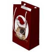 Sac de cadeau de bouledogue français de Noël (Dos Angle)
