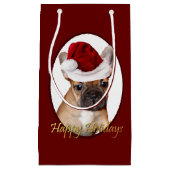 Sac de cadeau de bouledogue français de Noël (Devant)