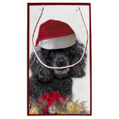 Sac de cadeau de chien de caniche de Noël petit (Dos)