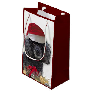 Sac de cadeau de chien de caniche de Noël petit