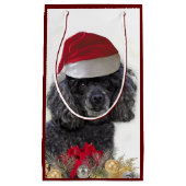Sac de cadeau de chien de caniche de Noël petit (Devant)