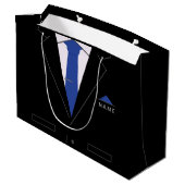 Sac de cadeau de cravate noire d'affaires personna (Dos Angle)