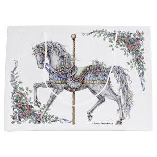 Sac de cadeau de dessin de cheval de carrousel