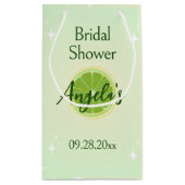 Sac de cadeau de douche de mariée vert citron (Dos)