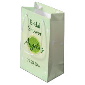 Sac de cadeau de douche de mariée vert citron (Dos Angle)