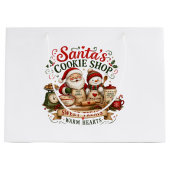 Sac de cadeau de fêtes rustique rouge vert Noël (Devant)