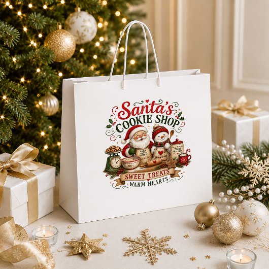 Sac de cadeau de fêtes rustique rouge vert Noël