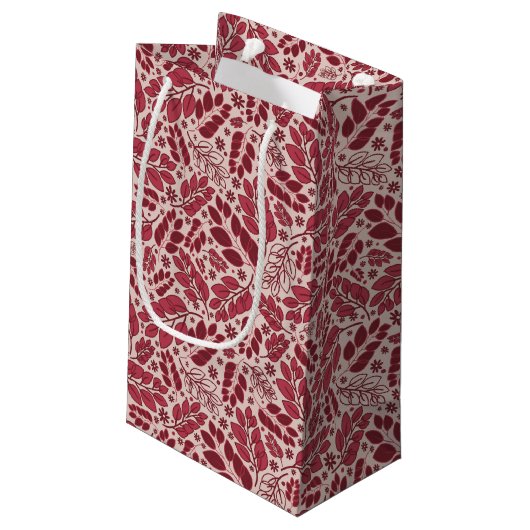 Sac de cadeau de feuilles rouges éparses (Dos Angle)