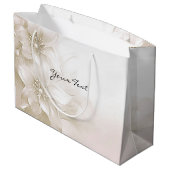 Sac de Cadeau de Fleurs Élégantes d'Ivoire Blanc (Dos Angle)
