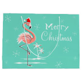 Sac de cadeau de Joyeux Noël de Flamant rose de (Dos)