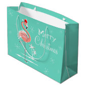 Sac de cadeau de Joyeux Noël de Flamant rose de (Dos Angle)