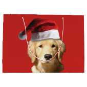 Sac de cadeau de Joyeux Noël de golden retriever (Dos)