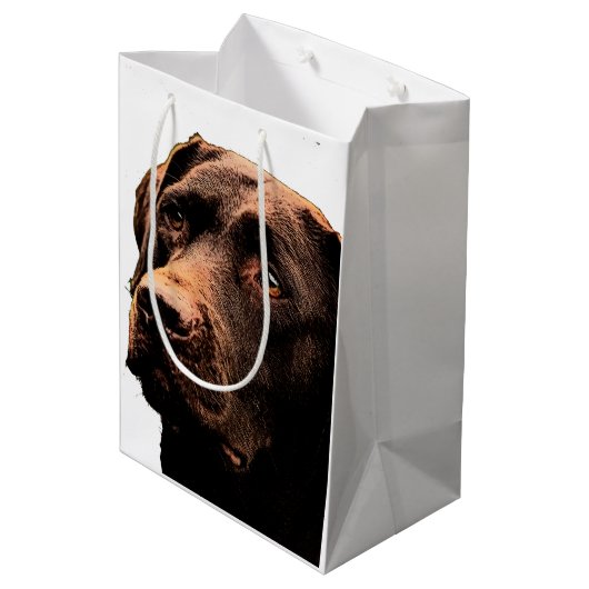 Sac de cadeau de Labrador de chocolat (Dos Angle)