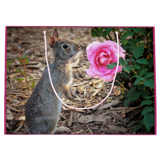 Sac de cadeau de lapin de roseraie (Devant)