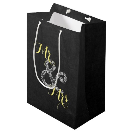 Sac de cadeau de mariage d'automne tableau noir M  (Devant Angle)