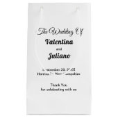 Sac de cadeau de mariage petit noir et blanc (Devant)