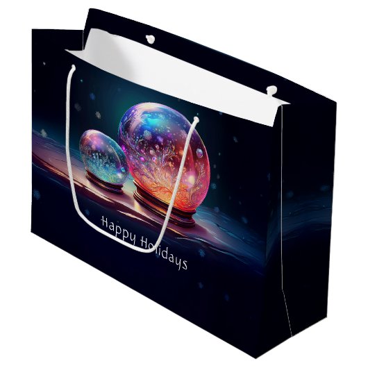 Sac de cadeau de Noël Crystal Snowballs (Devant Angle)