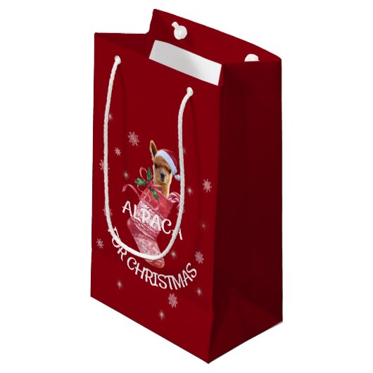 Sac de cadeau de Noël d'alpaga (Devant Angle)