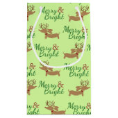 Sac de cadeau de Noël de chien de saucisse joyeux (Dos)