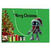 Sac de cadeau de Noël de robot mignon tech (Dos)