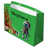 Sac de cadeau de Noël de robot mignon tech (Dos Angle)